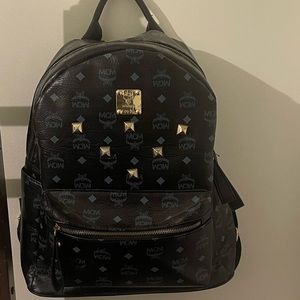 MCM Backpack with Gold studs 9/10 condition